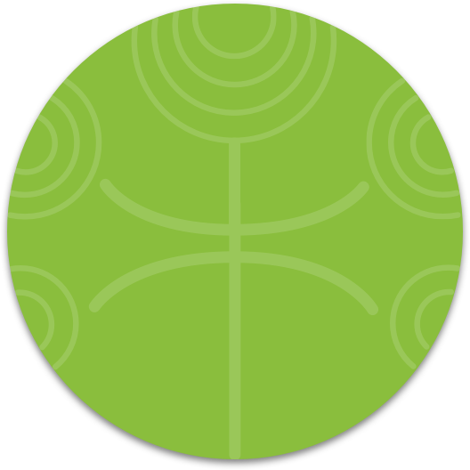 Cercle vert superposé à l'image du soin